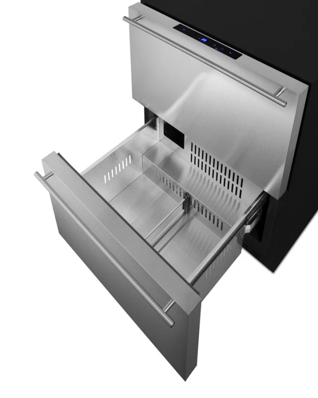 Summit  24" Wide 2-Drawer All-Refrigerator, ADA Compliant (Panels Not Included) - Black (ADRD241PNR)