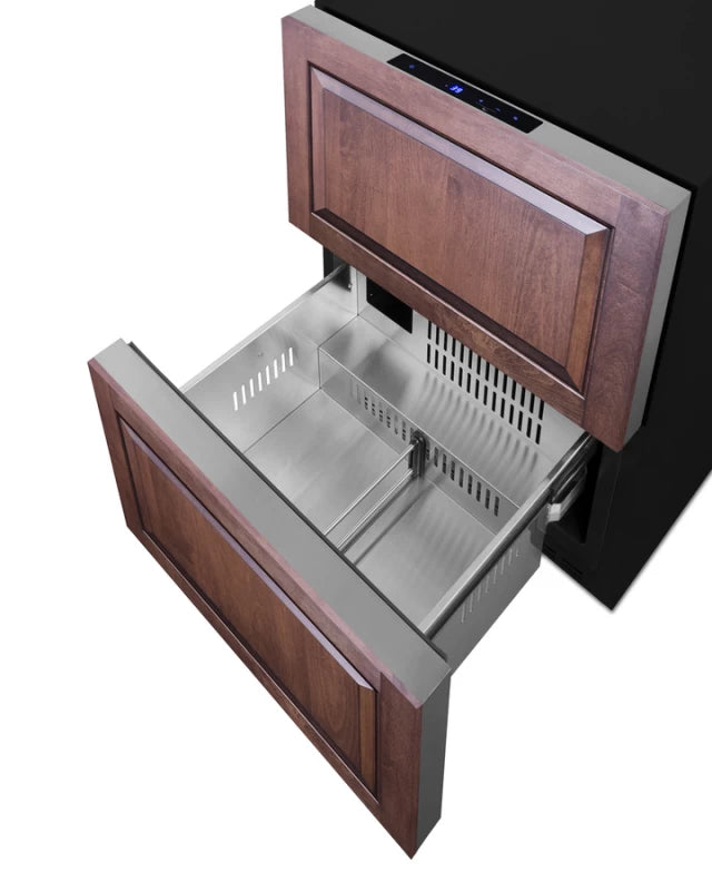Summit  24" Wide 2-Drawer All-Refrigerator, ADA Compliant (Panels Not Included) - Black (ADRD241PNR)