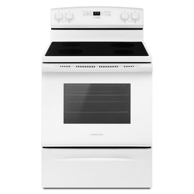 Amana 30-inch  Electric Range with Extra-Large Oven Window - White (AER6303MFW)