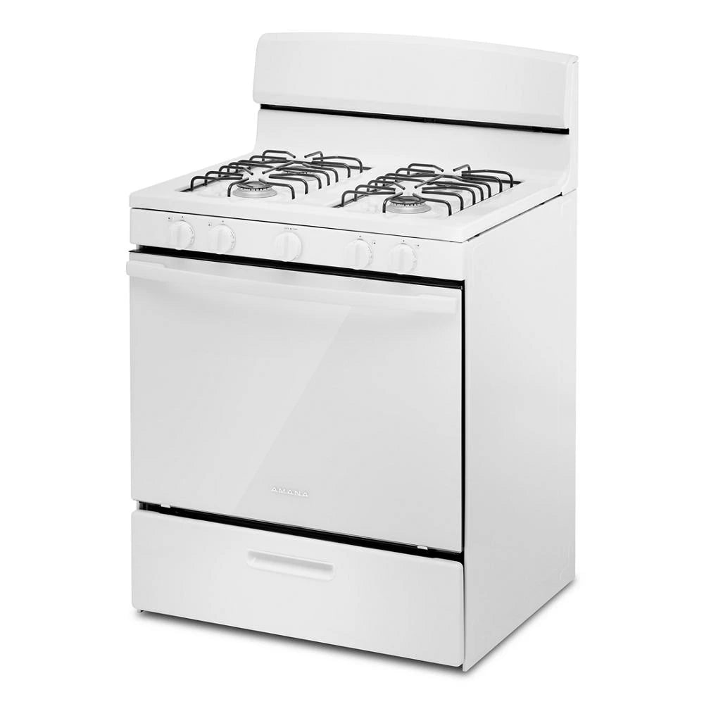 AMANA  30-inch Gas Range with Easy-Clean Glass Door - White (AGR4203MNW)