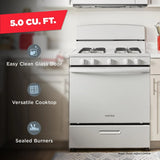 AMANA  30-inch Gas Range with Easy-Clean Glass Door - White (AGR4203MNW)