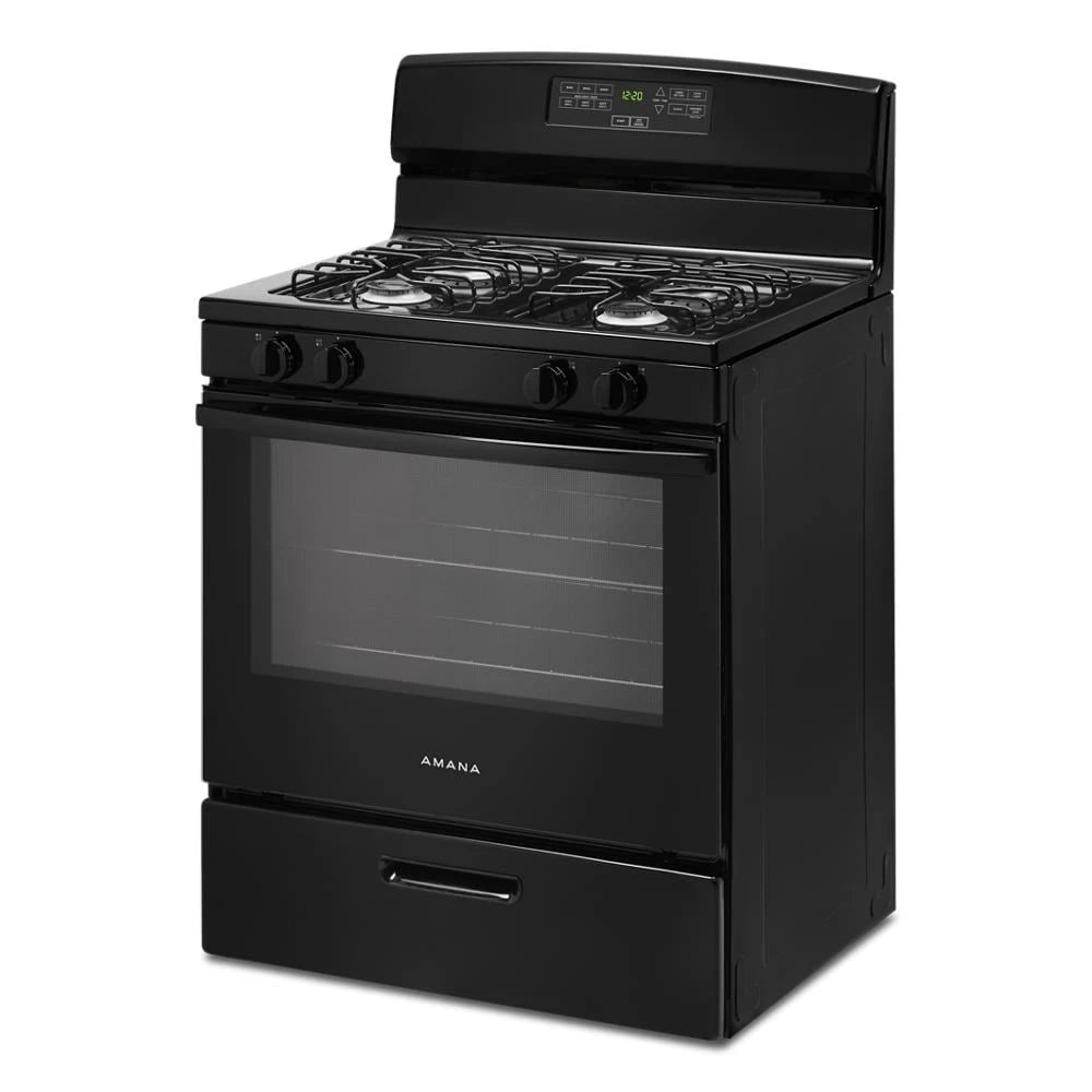 AMANA  30-inch Gas Range with Bake Assist Temps - Black (AGR6303MMB)