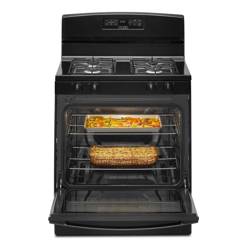 AMANA  30-inch Gas Range with Bake Assist Temps - Black (AGR6303MMB)