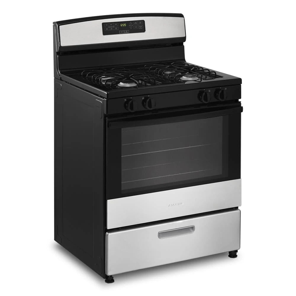 AMANA  30-inch Gas Range with Bake Assist Temps - Stainless Steel (AGR6303MMS)