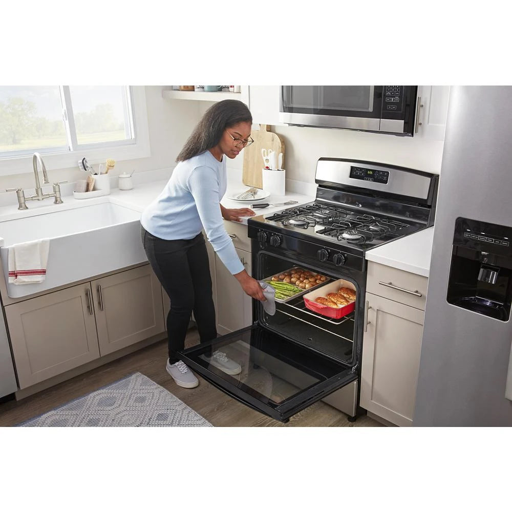 AMANA  30-inch Gas Range with Bake Assist Temps - Stainless Steel (AGR6303MMS)