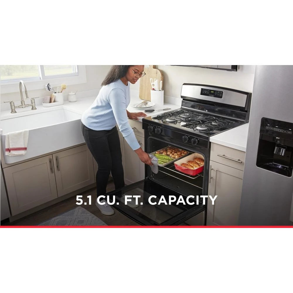 AMANA  30-inch Gas Range with Bake Assist Temps - Stainless Steel (AGR6303MMS)