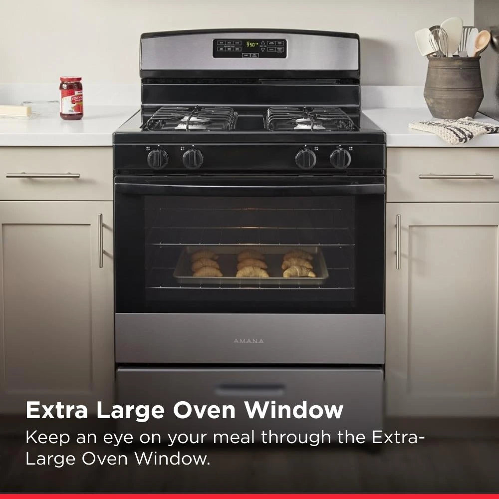 AMANA  30-inch Gas Range with Bake Assist Temps - Stainless Steel (AGR6303MMS)