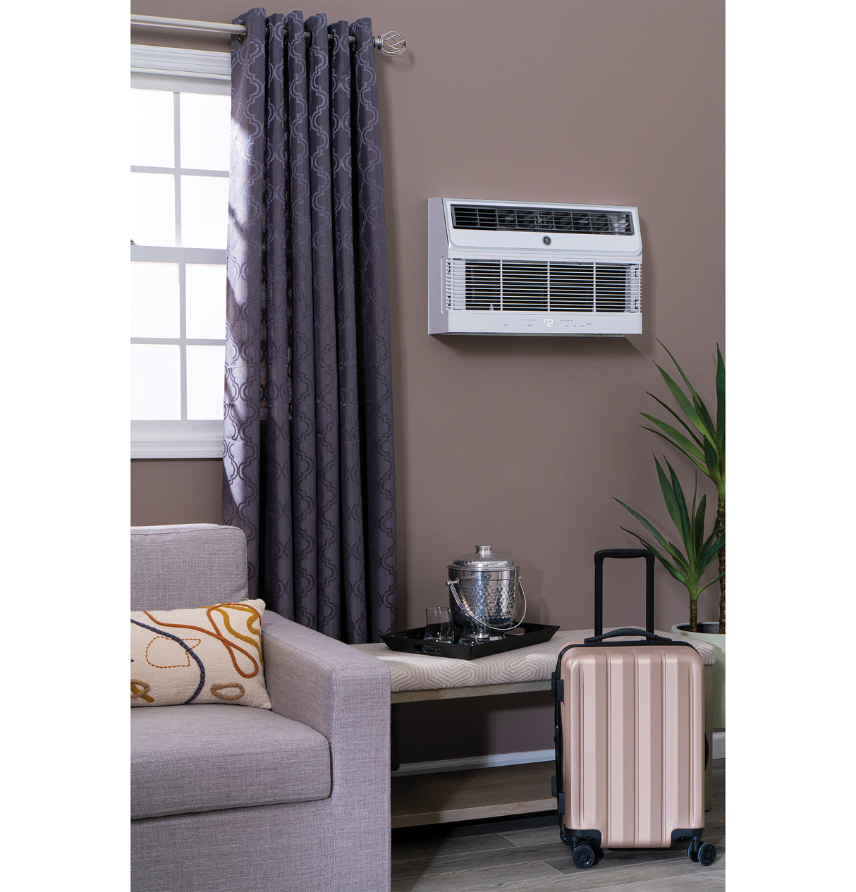 GE  230/208 Volt Built-In Heat/Cool Room Air Conditioner - Gray (AJEM12DWH)