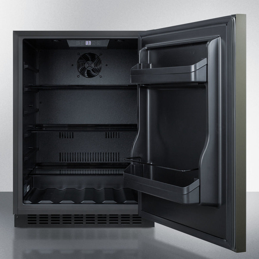 SUMMIT  24" Wide Built-In All-Refrigerator, ADA Compliant - Black Stainless Steel (AL54KSHH)