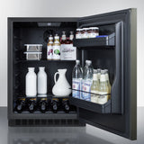 SUMMIT  24" Wide Built-In All-Refrigerator, ADA Compliant - Black Stainless Steel (AL54KSHH)