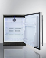 SUMMIT  24" Wide Built-In All-Refrigerator, ADA Compliant - Stainless Steel/Black (AL55)