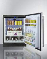 SUMMIT  24" Wide Built-In All-Refrigerator, ADA Compliant - Stainless Steel/Black (AL55)