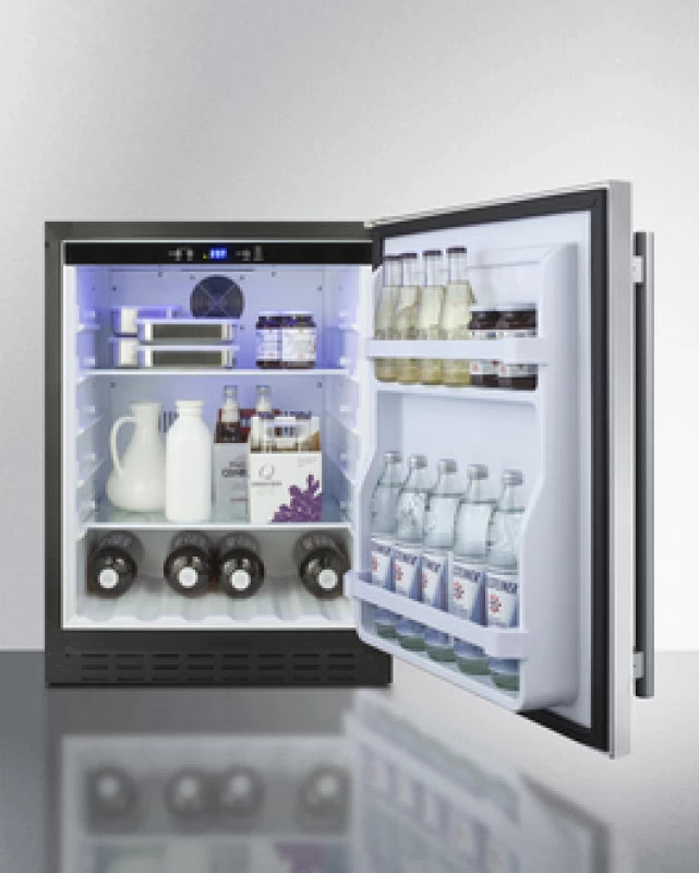 Summit 24" Wide Built-In All-Refrigerator, ADA Compliant - Stainless Steel (AL55)