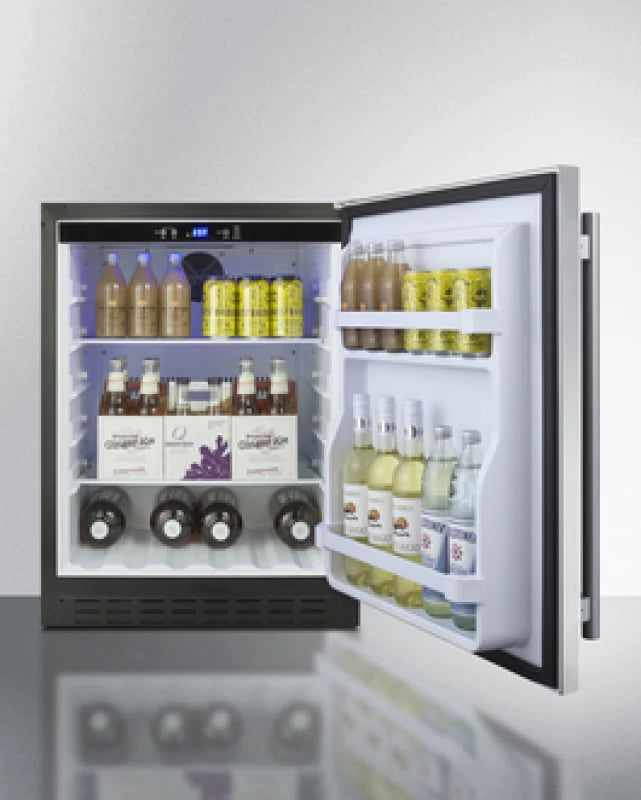 Summit 24" Wide Built-In All-Refrigerator, ADA Compliant - Stainless Steel (AL55)