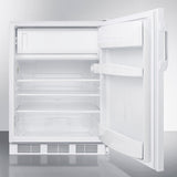 SUMMIT  24" Wide Refrigerator-Freezer, ADA Compliant - White (AL650LW)