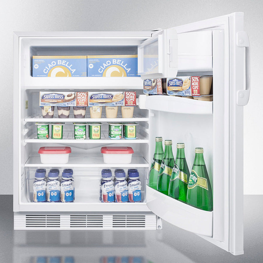 SUMMIT  24" Wide Refrigerator-Freezer, ADA Compliant - White (AL650LW)