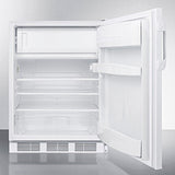 SUMMIT  24" Wide Refrigerator-Freezer, ADA Compliant - White (AL650LW)