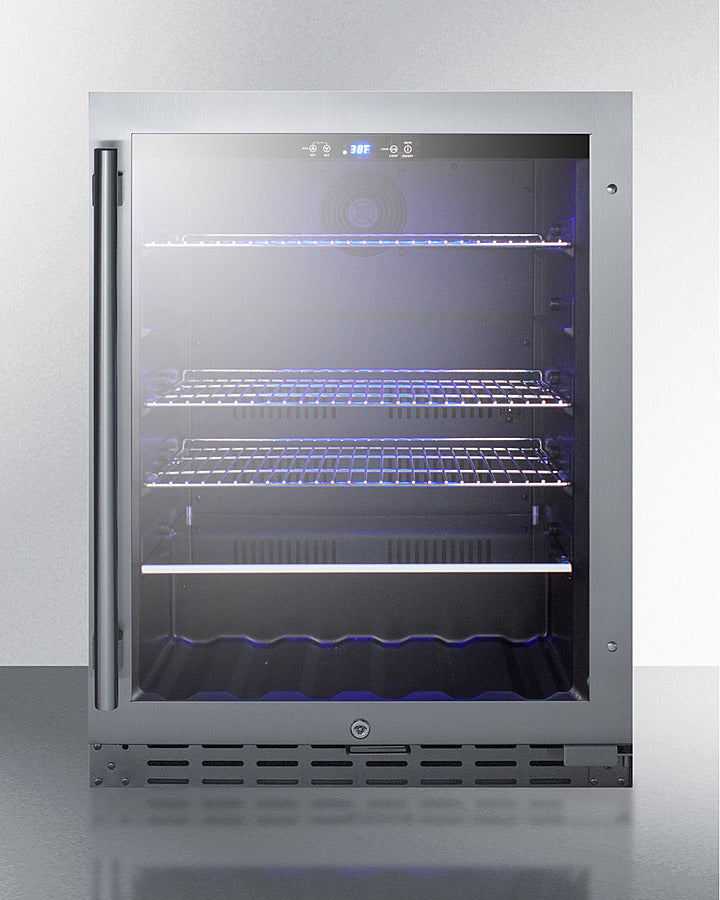 SUMMIT  24" Wide Built-In Beverage Cooler, ADA Compliant - Stainless Steel (ALBV2466CSS)