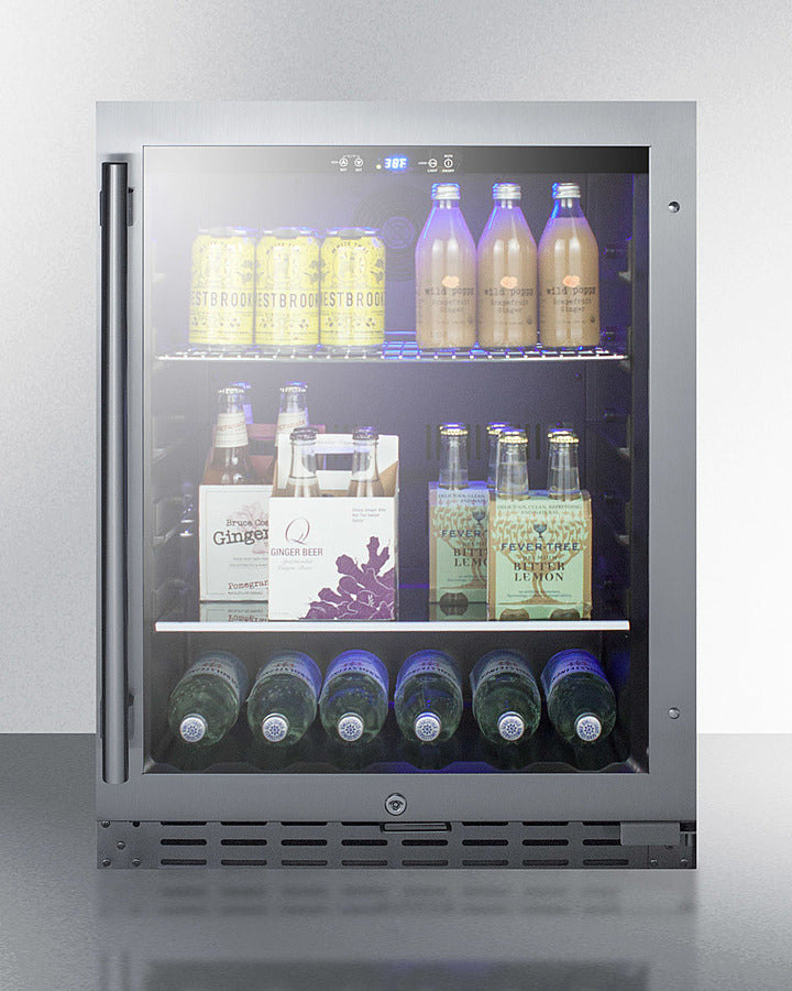 SUMMIT  24" Wide Built-In Beverage Cooler, ADA Compliant - Stainless Steel (ALBV2466CSS)