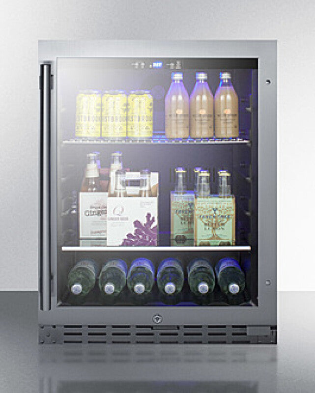 SUMMIT  24" Wide Built-In Beverage Cooler, ADA Compliant - Stainless Steel (ALBV2466CSS)