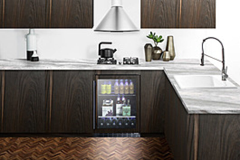 Summit 24" Wide Built-In Beverage Cooler, ADA Compliant - Glass/Panel-Ready Frame (ALBV2466PNR)