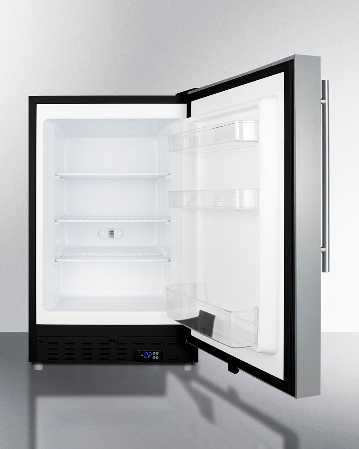 Summit  21" Wide Built-In All-Freezer, ADA Compliant - Stainless Steel (ALFZ37BCSSHV)