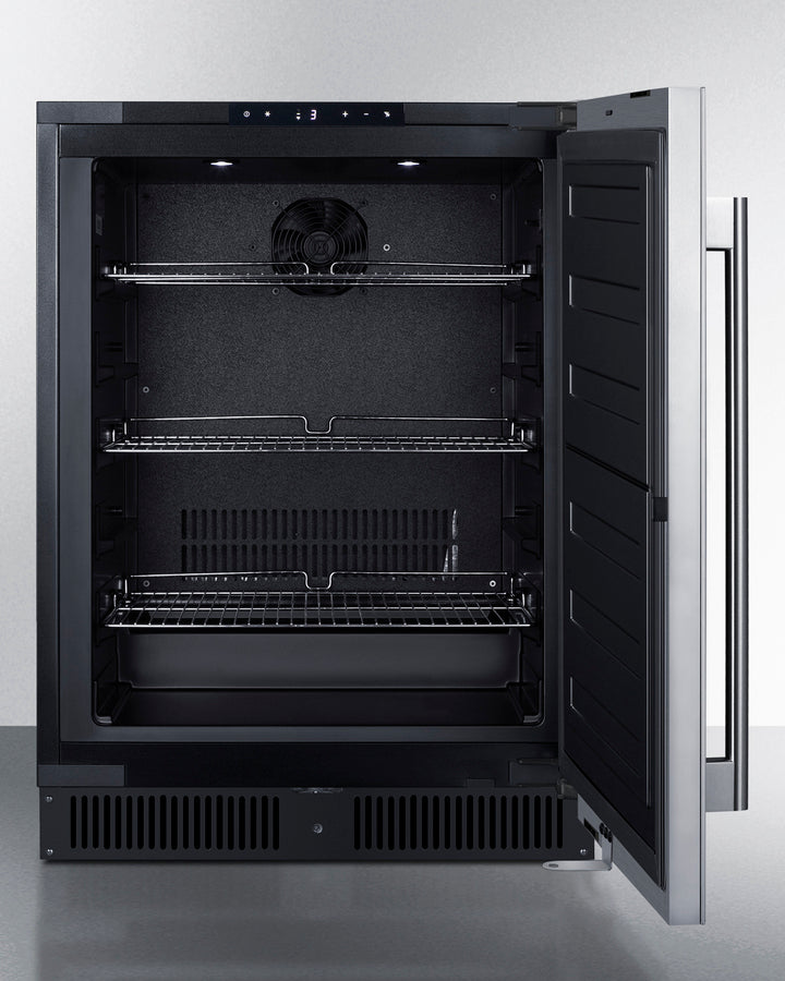 SUMMIT  24" Wide Built-In All-Freezer, ADA Compliant - Stainless Steel/Black (ALFZ53)