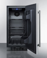 SUMMIT  15" Wide Built-In All-Refrigerator, ADA Compliant - Stainless Steel/Black (ALR15BSS)