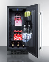 SUMMIT  15" Wide Built-In All-Refrigerator, ADA Compliant - Stainless Steel/Black (ALR15BSS)