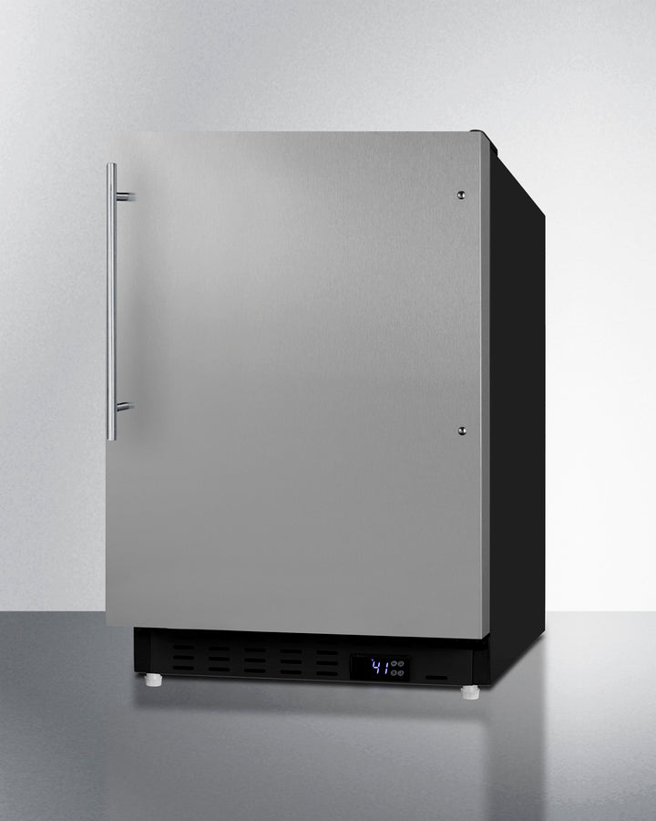 SUMMIT  21" Wide Built-In All-Refrigerator, ADA Compliant - Black (ALR47BSSHV)