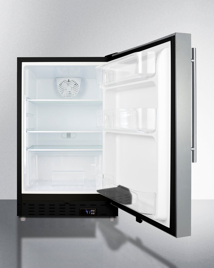 SUMMIT  21" Wide Built-In All-Refrigerator, ADA Compliant - Black (ALR47BSSHV)