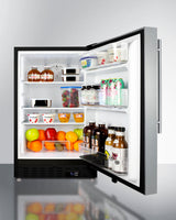 SUMMIT  21" Wide Built-In All-Refrigerator, ADA Compliant - Black (ALR47BSSHV)