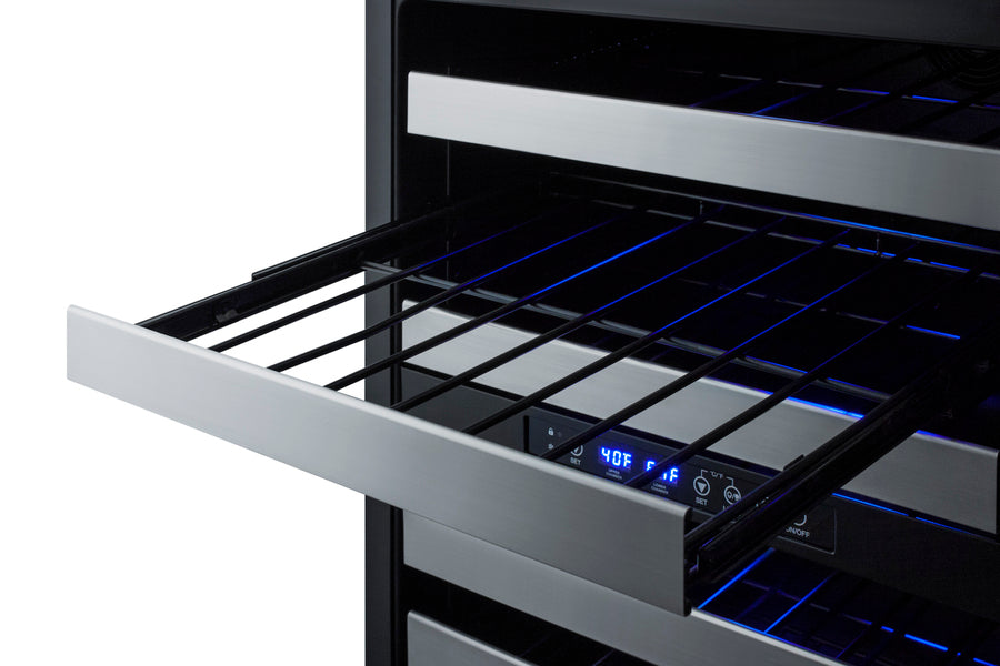 SUMMIT  24" Wide Built-In Wine Cellar, ADA Compliant (Panel Not Included) - Black (ALWC532PNR)