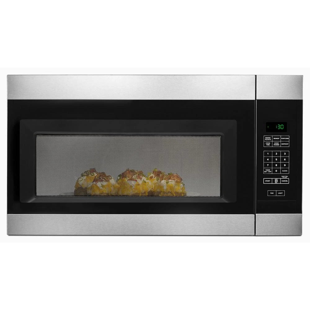 Amana  1.6 Cu. Ft. Over-the-Range Microwave with Add 0:30 Seconds - Black-on-Stainless (AMV2307PFS)