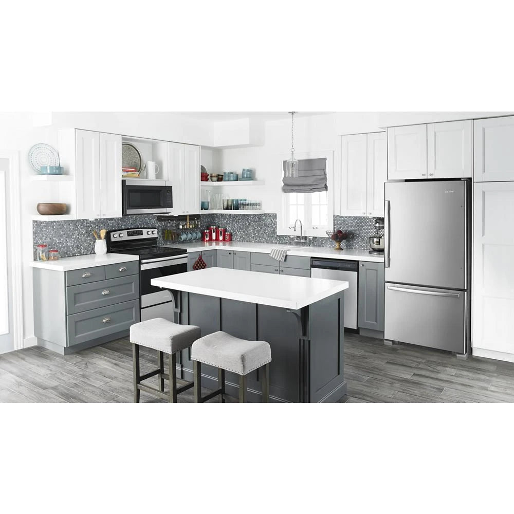 Amana  1.6 Cu. Ft. Over-the-Range Microwave with Add 0:30 Seconds - Black-on-Stainless (AMV2307PFS)