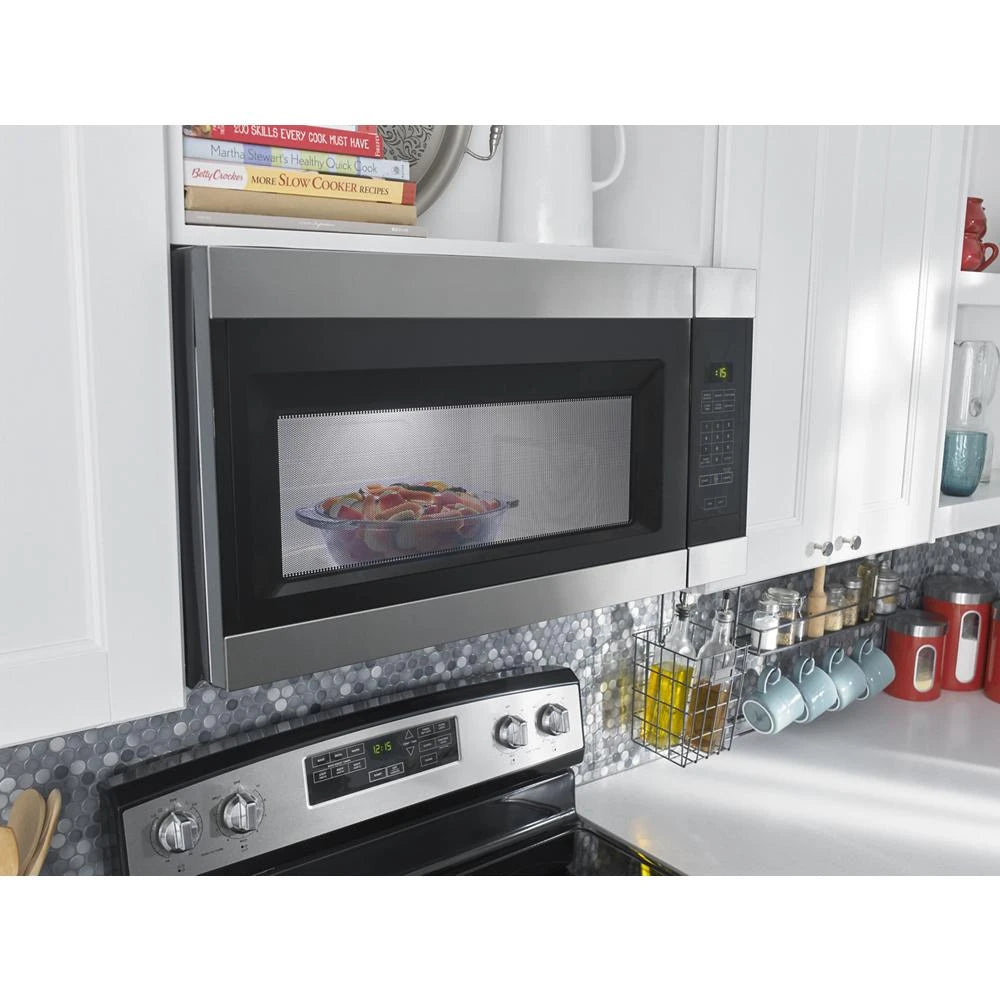 Amana  1.6 Cu. Ft. Over-the-Range Microwave with Add 0:30 Seconds - Black-on-Stainless (AMV2307PFS)