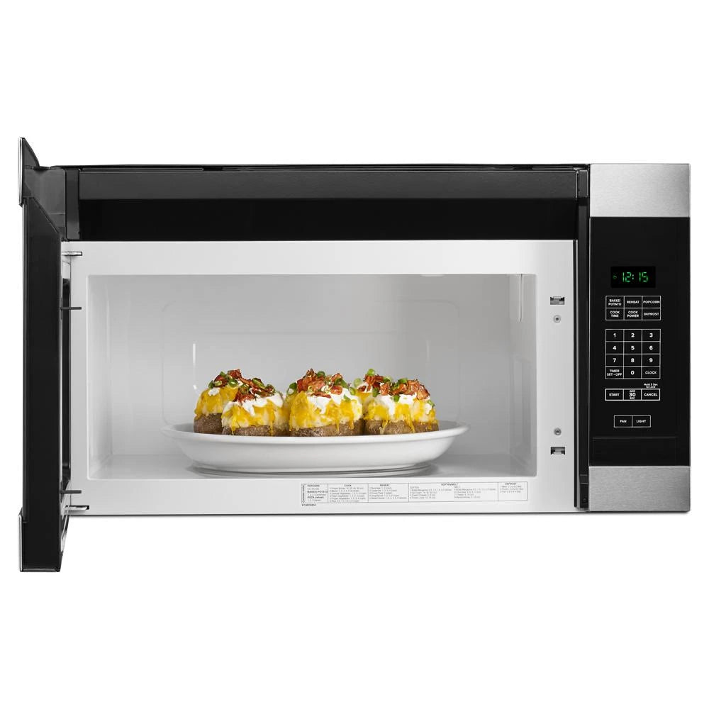 Amana  1.6 Cu. Ft. Over-the-Range Microwave with Add 0:30 Seconds - Black-on-Stainless (AMV2307PFS)