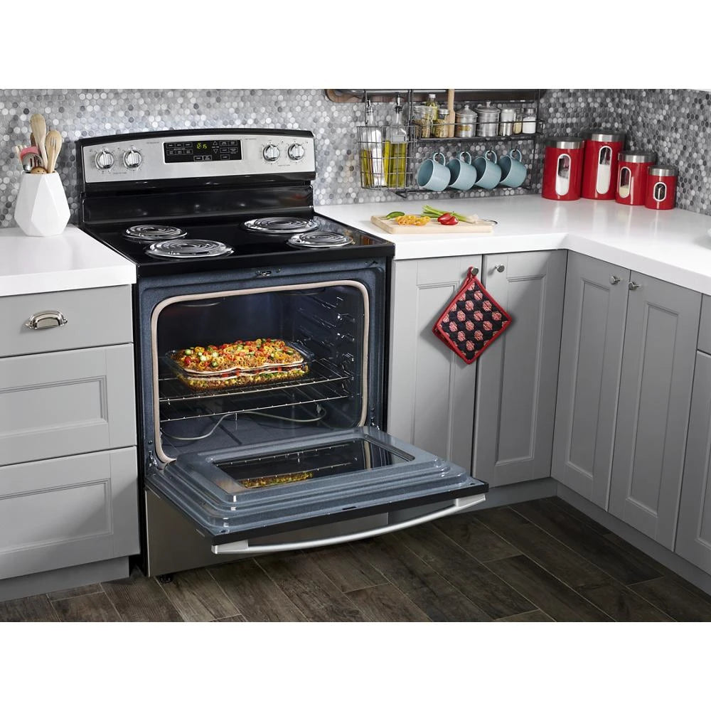 Amana  1.6 Cu. Ft. Over-the-Range Microwave with Add 0:30 Seconds - Black-on-Stainless (AMV2307PFS)