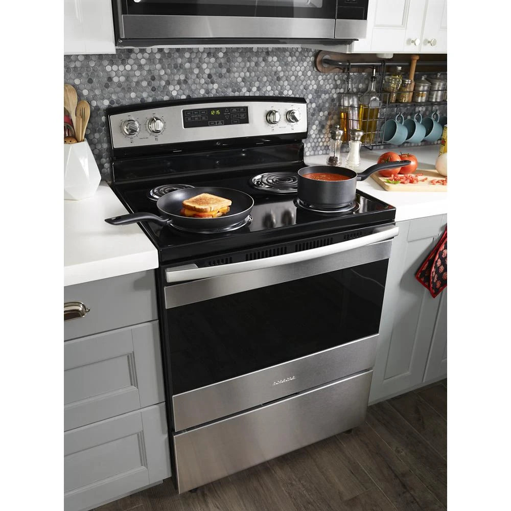 Amana  1.6 Cu. Ft. Over-the-Range Microwave with Add 0:30 Seconds - Black-on-Stainless (AMV2307PFS)