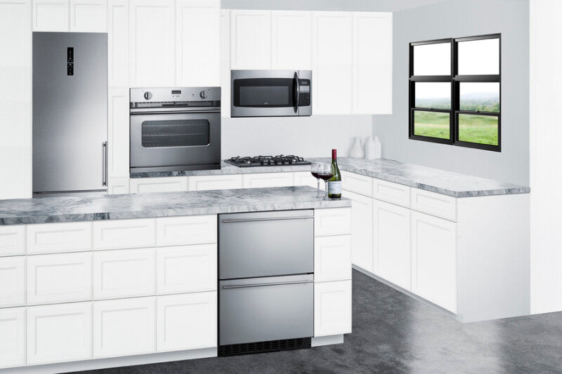 SUMMIT 24" Wide 2-Drawer All-Refrigerator, ADA Compliant - Stainless Steel (ASDR2414)