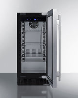 SUMMIT  15" Wide Built-In All-Refrigerator, ADA Compliant - Stainless Steel/Black (ASDS1523)