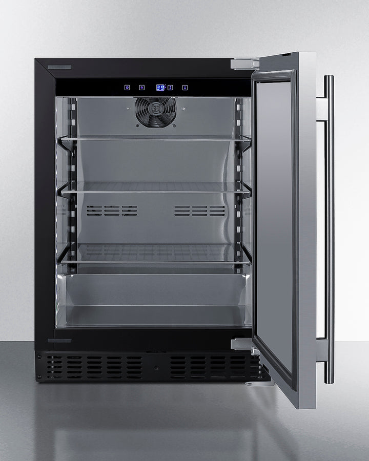 SUMMIT  24" Wide Built-In All-Refrigerator, ADA Compliant - Stainless Steel/Black (ASDS2413)