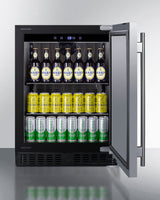 SUMMIT  24" Wide Built-In All-Refrigerator, ADA Compliant - Stainless Steel/Black (ASDS2413)