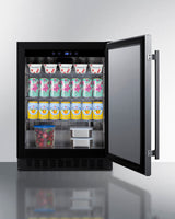 SUMMIT  24" Wide Built-In All-Refrigerator, ADA Compliant - Stainless Steel/Black (ASDS2413)