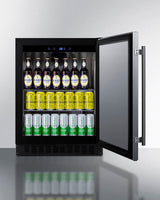 SUMMIT  24" Wide Built-In All-Refrigerator, ADA Compliant - Stainless Steel/Black (ASDS2413)