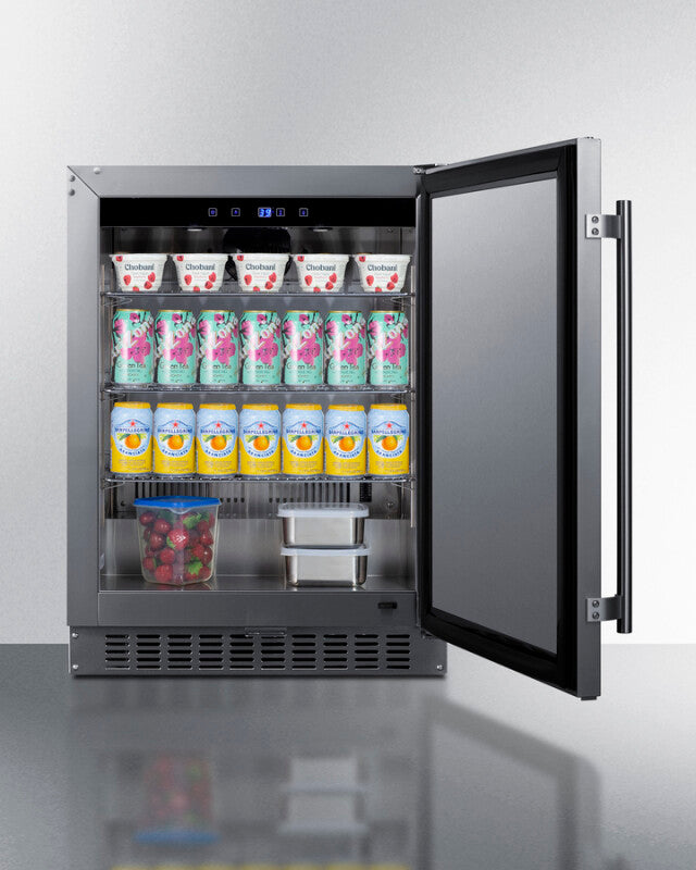 SUMMIT 24" Wide Built-In All-Refrigerator, ADA Compliant - Stainless Steel (ASDS2413CSS)