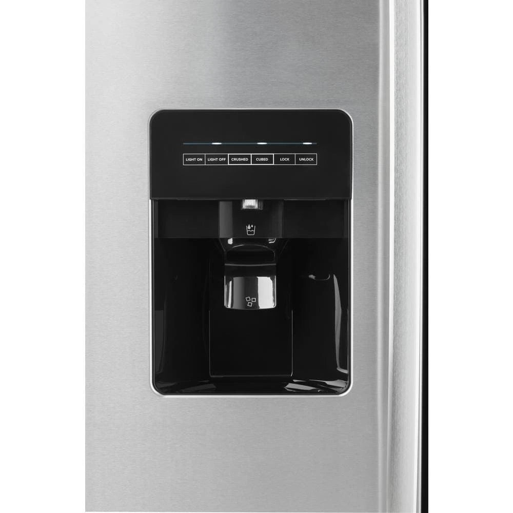AMANA  36-inch Wide Side-by-Side Refrigerator with Dual Pad External Ice and Water Dispenser - 25 Cu. Ft. - Fingerprint-Resistant Stainless Finish (ASI2575GRS)