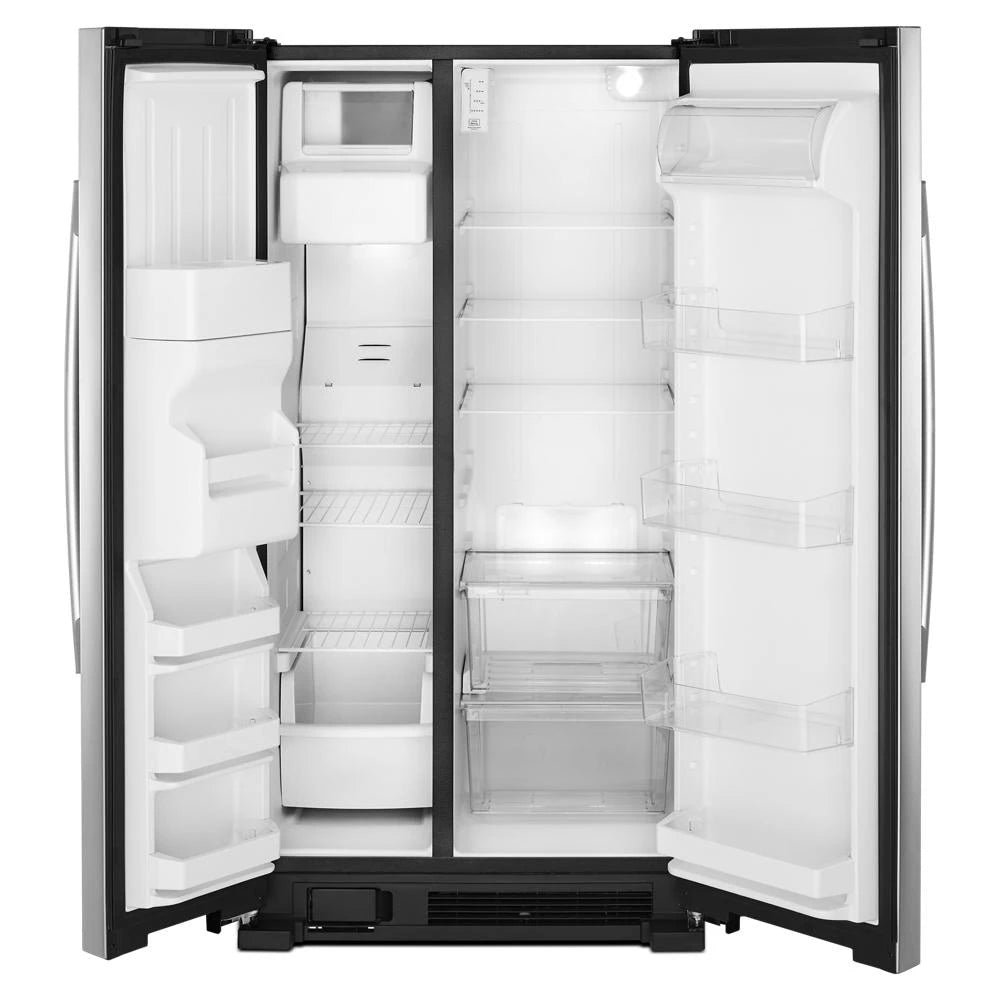 AMANA  36-inch Wide Side-by-Side Refrigerator with Dual Pad External Ice and Water Dispenser - 25 Cu. Ft. - Fingerprint-Resistant Stainless Finish (ASI2575GRS)