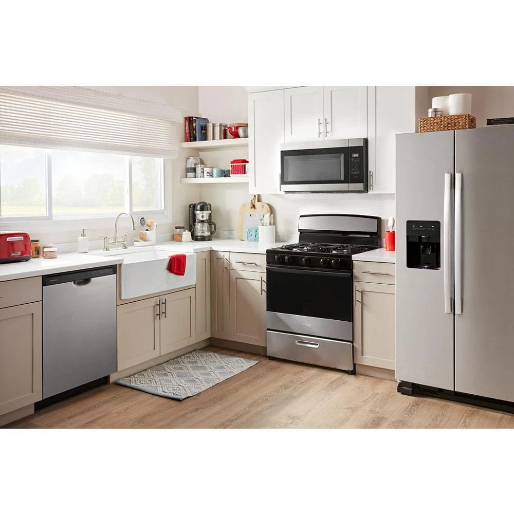 AMANA  36-inch Wide Side-by-Side Refrigerator with Dual Pad External Ice and Water Dispenser - 25 Cu. Ft. - Fingerprint-Resistant Stainless Finish (ASI2575GRS)