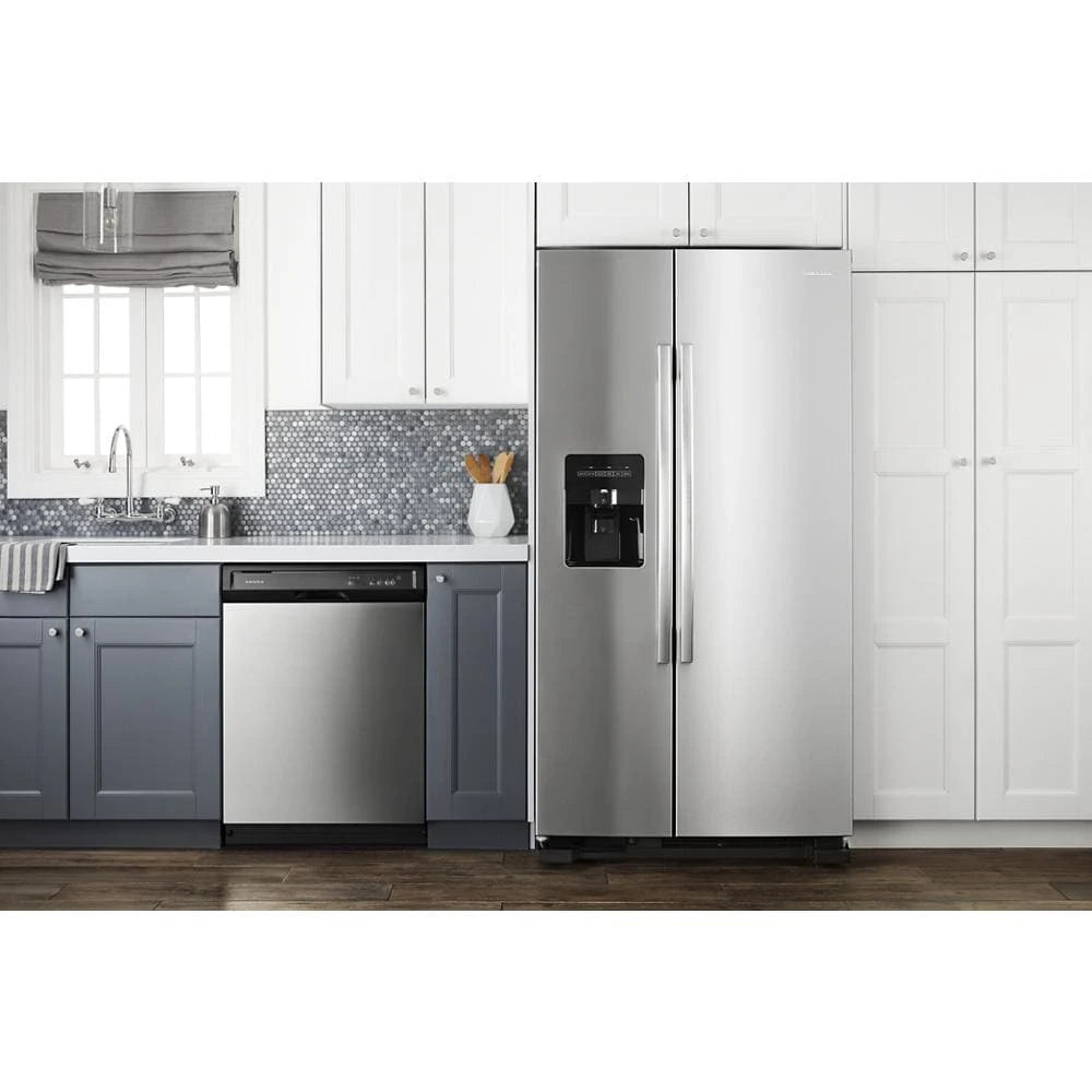 AMANA  36-inch Wide Side-by-Side Refrigerator with Dual Pad External Ice and Water Dispenser - 25 Cu. Ft. - Fingerprint-Resistant Stainless Finish (ASI2575GRS)